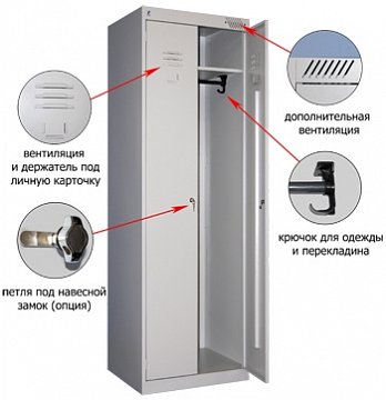 Шкаф металлический для одежды ШРК-22-600