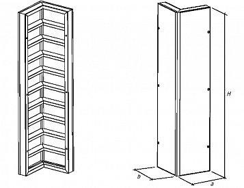 Щит угловой наружный 0,6х0,6х3,0м